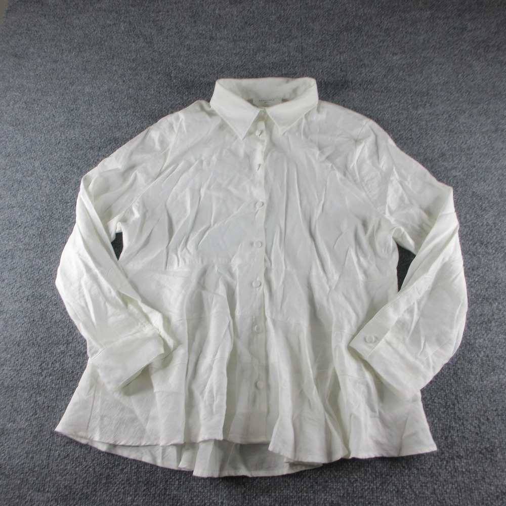 Pomander Place Shirt Dress Womens XXL White Collared Long Sleeve Button Up Woven